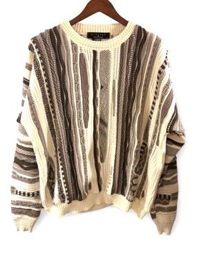 Vintage Men’s 3D Knit COOGI-Style Protege Collection Crewneck Sweater Size XL